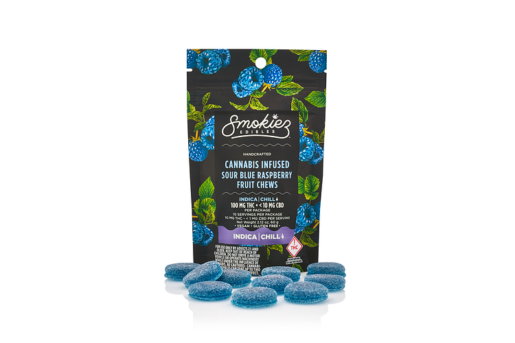 Sour Blue Raspberry 10ct by Smokiez