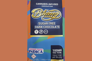 Bar Sugar Free Dark Chocolate (I) 100mg 10ct by Bhang